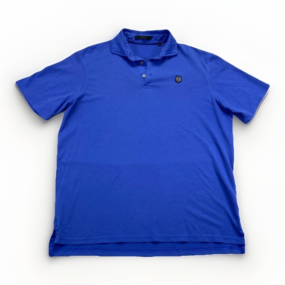 Greyson Polo Shirt Mens M Blue Brrr Golf Classic Preppy Performance Tech